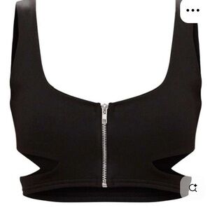Prettylittlething black cut out crop top size 2-4